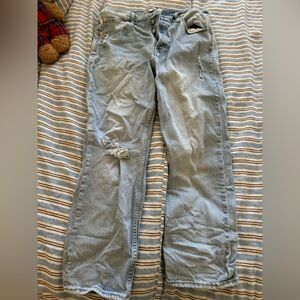 Gap high ride distressed cheeky straight jeans